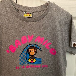 Bape Baby Milo Grey Surfing Milo Tee Women’s XS